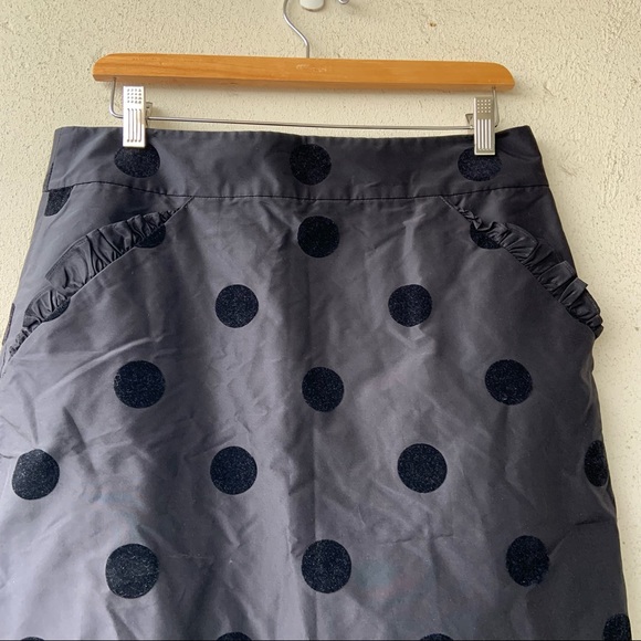 J. Crew Black Silk Polka Dot Skirt Sz 10 EUC - Picture 3 of 11